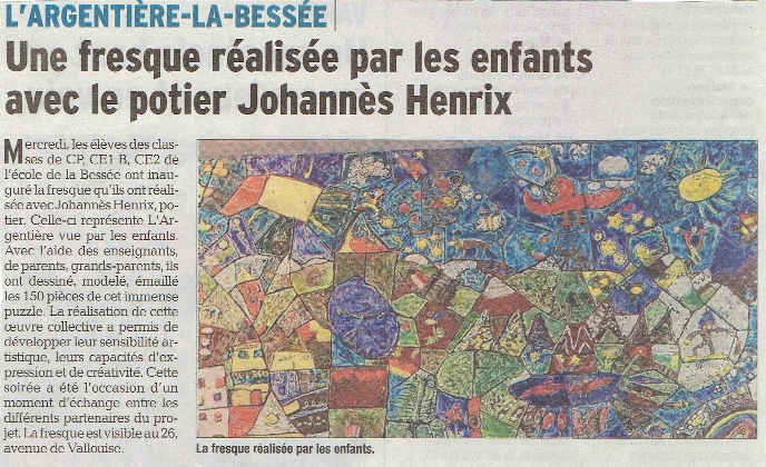 Paysage dessiné et réalisé par les enfants.